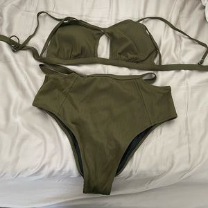 Army green 2 piece bathing suite size XXL